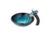 Kraus C-GV-399-19mm-10ORB Ladon Glass Vessel Sink And Waterfall Faucet Oil Rubbed Bronze