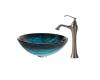 Kraus C-GV-399-19mm-15000BN Ladon Glass Vessel Sink And Ventus Faucet Brushed Nickel Kraus C-GV-399-19mm-15000BN Ladon Glass Vessel Sink And Ventus Faucet Brushed Nickel