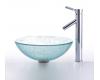 Kraus C-GV-500-12mm-1002CH Chrome Broken Glass Vessel Sink And Sheven Faucet Kraus C-GV-500-12mm-1002CH Chrome Broken Glass Vessel Sink And Sheven Faucet