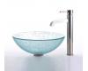 Kraus C-GV-500-12mm-1007SN Broken Glass Vessel Sink And Ramus Faucet Satin Nickel Kraus C-GV-500-12mm-1007SN Broken Glass Vessel Sink And Ramus Faucet Satin Nickel