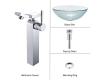 Kraus C-GV-500-12mm-14300CH Chrome Broken Glass Vessel Sink And Unicus Faucet