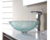 Kraus C-GV-500-12mm-14600CH Chrome Broken Glass Vessel Sink And Sonus Faucet Kraus C-GV-500-12mm-14600CH Chrome Broken Glass Vessel Sink And Sonus Faucet
