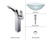Kraus C-GV-500-12mm-14700CH Chrome Broken Glass Vessel Sink And Illusio Faucet