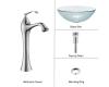 Kraus C-GV-500-12mm-15000CH Chrome Broken Glass Vessel Sink And Ventus Faucet Kraus C-GV-500-12mm-15000CH Chrome Broken Glass Vessel Sink And Ventus Faucet