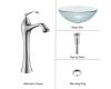 Kraus C-GV-500-12mm-15000CH Chrome Broken Glass Vessel Sink And Ventus Faucet