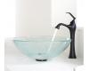 Kraus C-GV-500-12mm-15000ORB Broken Glass Vessel Sink And Ventus Faucet Oil Rubbed Bronze