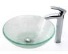 Kraus C-GV-500-12mm-1810CH Chrome Broken Glass Vessel Sink And Visio Faucet Kraus C-GV-500-12mm-1810CH Chrome Broken Glass Vessel Sink And Visio Faucet