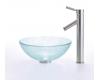 Kraus C-GV-500-14-12mm-1002SN Broken Glass 14" Vessel Sink And Sheven Faucet Satin Nickel Kraus C-GV-500-14-12mm-1002SN Broken Glass 14" Vessel Sink And Sheven Faucet Satin Nickel