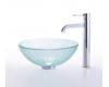 Kraus C-GV-500-14-12mm-1007CH Chrome Broken Glass 14" Vessel Sink And Ramus Faucet Kraus C-GV-500-14-12mm-1007CH Chrome Broken Glass 14" Vessel Sink And Ramus Faucet