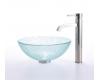 Kraus C-GV-500-14-12mm-1007SN Broken Glass 14" Vessel Sink And Ramus Faucet Satin Nickel Kraus C-GV-500-14-12mm-1007SN Broken Glass 14" Vessel Sink And Ramus Faucet Satin Nickel