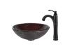 Kraus C-GV-570-12mm-1005ORB Callisto Glass Vessel Sink And Riviera Faucet Oil Rubbed Bronze