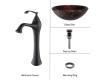 Kraus C-GV-570-12mm-15000ORB Callisto Glass Vessel Sink And Ventus Faucet Oil Rubbed Bronze