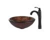 Kraus C-GV-571-19mm-1005ORB Venus Glass Vessel Sink And Riviera Faucet Oil Rubbed Bronze