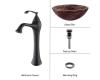 Kraus C-GV-571-19mm-15000ORB Venus Glass Vessel Sink And Ventus Faucet Oil Rubbed Bronze