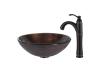 Kraus C-GV-580-12mm-1005ORB Copper Illusion Glass Vessel Sink And Riviera Faucet Oil Rubbed Bronze