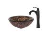 Kraus C-GV-650-19mm-1005ORB Luna Glass Vessel Sink And Riviera Faucet Oil Rubbed Bronze
