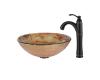 Kraus C-GV-651-12mm-1005ORB Ares Glass Vessel Sink And Riviera Faucet Oil Rubbed Bronze