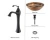Kraus C-GV-651-12mm-15000ORB Ares Glass Vessel Sink And Ventus Faucet Oil Rubbed Bronze