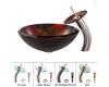 Kraus C-GV-680-19mm-10SN Mercury Glass Vessel Sink And Waterfall Faucet Satin Nickel Kraus C-GV-680-19mm-10SN Mercury Glass Vessel Sink And Waterfall Faucet Satin Nickel