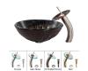 Kraus C-GV-681-19mm-10SN Magma Glass Vessel Sink And Waterfall Faucet Satin Nickel Kraus C-GV-681-19mm-10SN Magma Glass Vessel Sink And Waterfall Faucet Satin Nickel