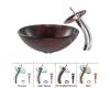 Kraus C-GV-682-12mm-10CH Chrome Saturn Glass Vessel Sink And Waterfall Faucet Kraus C-GV-682-12mm-10CH Chrome Saturn Glass Vessel Sink And Waterfall Faucet