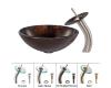 Kraus C-GV-684-12mm-10SN Pluto Glass Vessel Sink And Waterfall Faucet Satin Nickel Kraus C-GV-684-12mm-10SN Pluto Glass Vessel Sink And Waterfall Faucet Satin Nickel