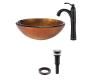 Kraus C-GV-690-19mm-1005ORB Triton Glass Vessel Sink And Riviera Faucet Oil Rubbed Bronze