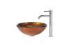 Kraus C-GV-690-19mm-1007CH Chrome Triton Glass Vessel Sink And Ramus Faucet