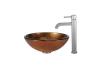 Kraus C-GV-690-19mm-1007SN Triton Glass Vessel Sink And Ramus Faucet Satin Nickel Kraus C-GV-690-19mm-1007SN Triton Glass Vessel Sink And Ramus Faucet Satin Nickel