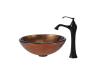 Kraus C-GV-690-19mm-15000ORB Triton Glass Vessel Sink And Ventus Faucet Oil Rubbed Bronze