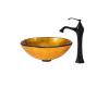 Kraus C-GV-691-19mm-15000ORB Orion Glass Vessel Sink And Ventus Faucet Oil Rubbed Bronze