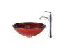 Kraus C-GV-692-19mm-15000CH Chrome Charon Glass Vessel Sink And Ventus Faucet