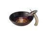 Kraus C-GV-693-19mm-10G Iris Glass Vessel Sink And Waterfall Faucet Gold Kraus C-GV-693-19mm-10G Iris Glass Vessel Sink And Waterfall Faucet Gold