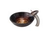 Kraus C-GV-693-19mm-10SN Iris Glass Vessel Sink And Waterfall Faucet Satin Nickel Kraus C-GV-693-19mm-10SN Iris Glass Vessel Sink And Waterfall Faucet Satin Nickel