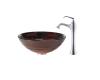 Kraus C-GV-693-19mm-15000CH Chrome Iris Glass Vessel Sink And Ventus Faucet Kraus C-GV-693-19mm-15000CH Chrome Iris Glass Vessel Sink And Ventus Faucet