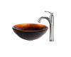 Kraus C-GV-694-19mm-1005CH Chrome Prometheus Glass Vessel Sink And Riviera Faucet Kraus C-GV-694-19mm-1005CH Chrome Prometheus Glass Vessel Sink And Riviera Faucet