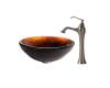 Kraus C-GV-694-19mm-15000BN Prometheus Glass Vessel Sink And Ventus Faucet Brushed Nickel Kraus C-GV-694-19mm-15000BN Prometheus Glass Vessel Sink And Ventus Faucet Brushed Nickel