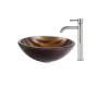 Kraus C-GV-695-19mm-1007CH Chrome Bastet Glass Vessel Sink And Ramus Faucet Kraus C-GV-695-19mm-1007CH Chrome Bastet Glass Vessel Sink And Ramus Faucet