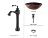 Kraus C-GV-710-12mm-15000ORB Lava Glass Vessel Sink And Ventus Faucet Oil Rubbed Bronze