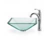 Kraus C-GVS-901-19mm-1005CH Chrome Clear Aquamarine Glass Vessel Sink And Riviera Faucet Kraus C-GVS-901-19mm-1005CH Chrome Clear Aquamarine Glass Vessel Sink And Riviera Faucet
