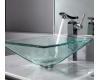 Kraus C-GVS-901-19mm-14300CH Chrome Clear Aquamarine Glass Vessel Sink And Unicus Faucet