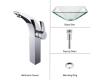 Kraus C-GVS-901-19mm-14700CH Chrome Clear Aquamarine Glass Vessel Sink And Illusio Faucet