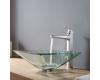 Kraus C-GVS-901-19mm-15500CH Chrome Clear Aquamarine Glass Vessel Sink And Virtus Faucet