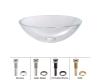 Kraus GV-100-CH Chrome Crystal Clear Glass Vessel Bathroom Sink With Pu-Mr