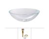 Kraus GV-100-G Crystal Clear Glass Vessel Bathroom Sink With Pu-Mr Gold
