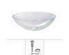 Kraus GV-100-SN Crystal Clear Glass Vessel Bathroom Sink With Pu-Mr Satin Nickel