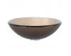 Kraus GV-103FR-CH Chrome Frosted Brown Glass Vessel Bathroom Sink With Pu-Mr Kraus GV-103FR-CH Chrome Frosted Brown Glass Vessel Bathroom Sink With Pu-Mr