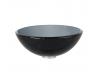 Kraus GV-104-14 Clear Black Clear Black 14 Inch Glass Vessel Bathroom Sink Kraus GV-104-14 Clear Black Clear Black 14 Inch Glass Vessel Bathroom Sink
