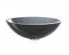 Kraus GV-104-CH Clear Black Clear Black Glass Vessel Bathroom Sink With Pu-Mr Chrome Kraus GV-104-CH Clear Black Clear Black Glass Vessel Bathroom Sink With Pu-Mr Chrome