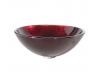 Kraus GV-200-CH Chrome Irruption Red Glass Vessel Bathroom Sink With Pu-Mr